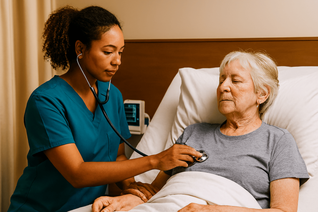 nurse checking patient’s vitals